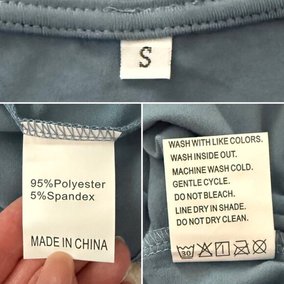 Imagine Peace Long Sleeve Top Size S Light Teal Blue Retro Musiccore Style - Picture 5 of 8